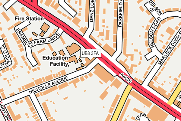 UB8 3FA map - OS OpenMap – Local (Ordnance Survey) UB8 3FA map - OS OpenMap – Local (Ordnance Survey)