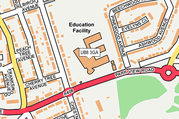 UB8 3GA map - OS OpenMap – Local (Ordnance Survey) UB8 3GA map - OS OpenMap – Local (Ordnance Survey)
