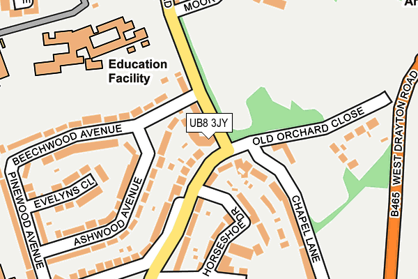 UB8 3JY map - OS OpenMap – Local (Ordnance Survey) UB8 3JY map - OS OpenMap – Local (Ordnance Survey)