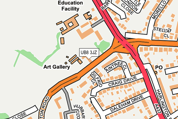 UB8 3JZ map - OS OpenMap – Local (Ordnance Survey) UB8 3JZ map - OS OpenMap – Local (Ordnance Survey)