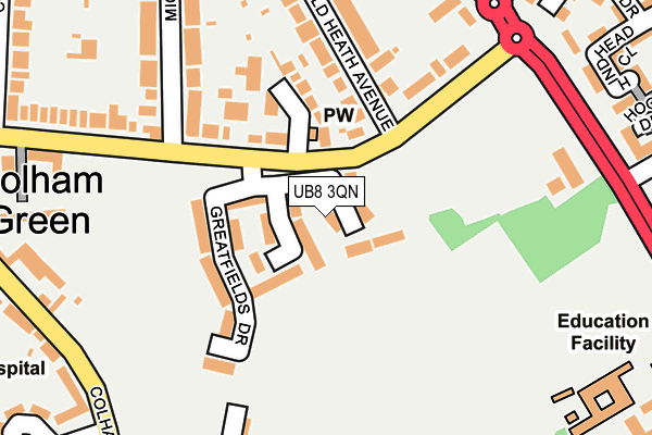 UB8 3QN map - OS OpenMap – Local (Ordnance Survey) UB8 3QN map - OS OpenMap – Local (Ordnance Survey)