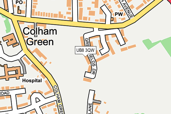 UB8 3QW map - OS OpenMap – Local (Ordnance Survey) UB8 3QW map - OS OpenMap – Local (Ordnance Survey)