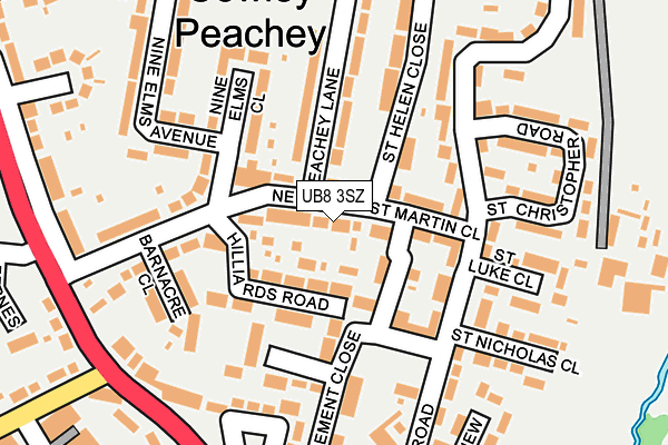 UB8 3SZ map - OS OpenMap – Local (Ordnance Survey)