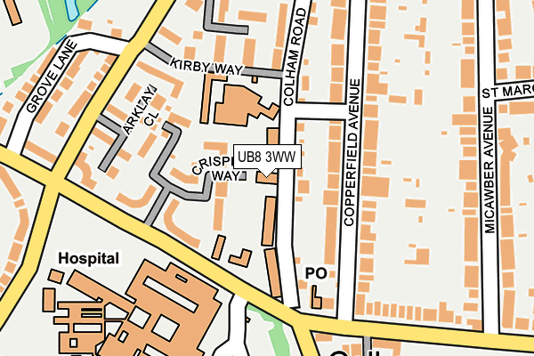 UB8 3WW map - OS OpenMap – Local (Ordnance Survey) UB8 3WW map - OS OpenMap – Local (Ordnance Survey)