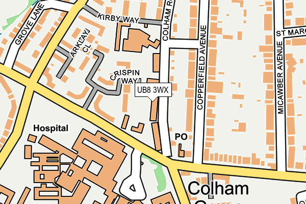 UB8 3WX map - OS OpenMap – Local (Ordnance Survey) UB8 3WX map - OS OpenMap – Local (Ordnance Survey)