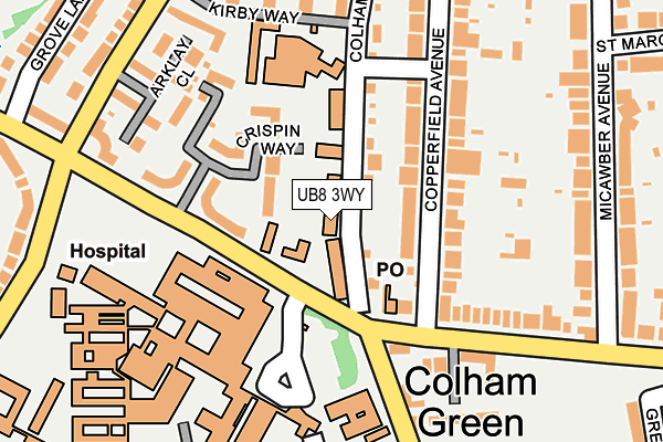 UB8 3WY map - OS OpenMap – Local (Ordnance Survey) UB8 3WY map - OS OpenMap – Local (Ordnance Survey)