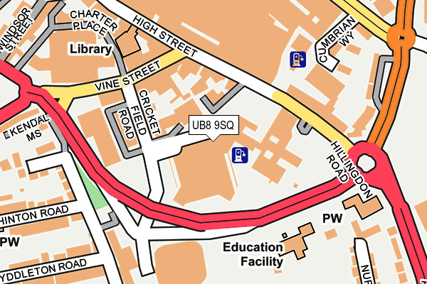 UB8 9SQ map - OS OpenMap – Local (Ordnance Survey) UB8 9SQ map - OS OpenMap – Local (Ordnance Survey)
