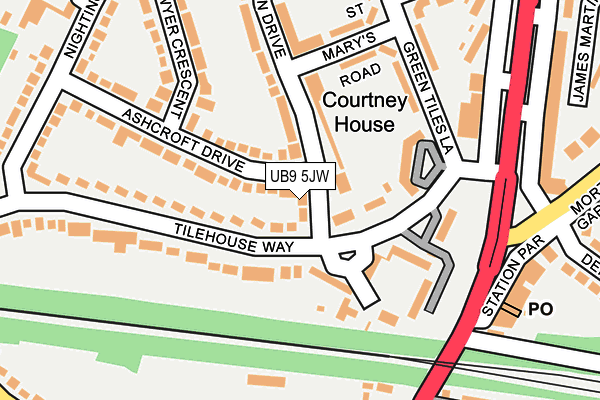 UB9 5JW map - OS OpenMap – Local (Ordnance Survey) UB9 5JW map - OS OpenMap – Local (Ordnance Survey)