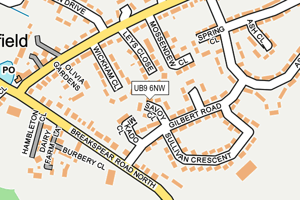 UB9 6NW map - OS OpenMap – Local (Ordnance Survey) UB9 6NW map - OS OpenMap – Local (Ordnance Survey)