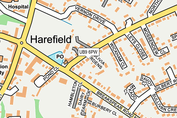 UB9 6PW map - OS OpenMap – Local (Ordnance Survey) UB9 6PW map - OS OpenMap – Local (Ordnance Survey)