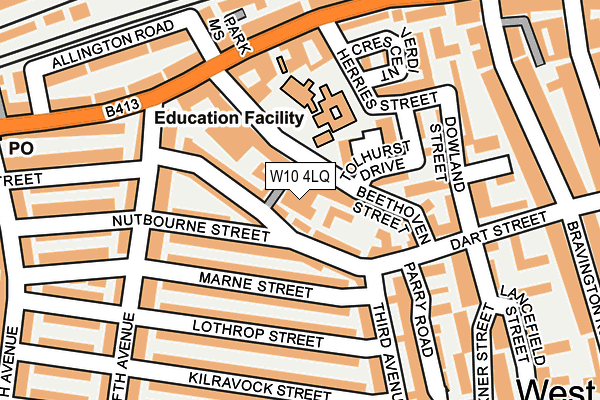 W10 4LQ map - OS OpenMap – Local (Ordnance Survey) W10 4LQ map - OS OpenMap – Local (Ordnance Survey)