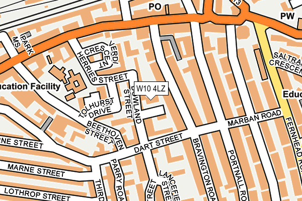 W10 4LZ map - OS OpenMap – Local (Ordnance Survey) W10 4LZ map - OS OpenMap – Local (Ordnance Survey)