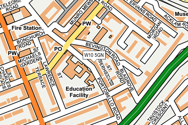 W10 5GN map - OS OpenMap – Local (Ordnance Survey) W10 5GN map - OS OpenMap – Local (Ordnance Survey)