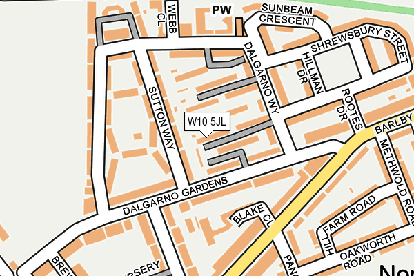 W10 5JL map - OS OpenMap – Local (Ordnance Survey)