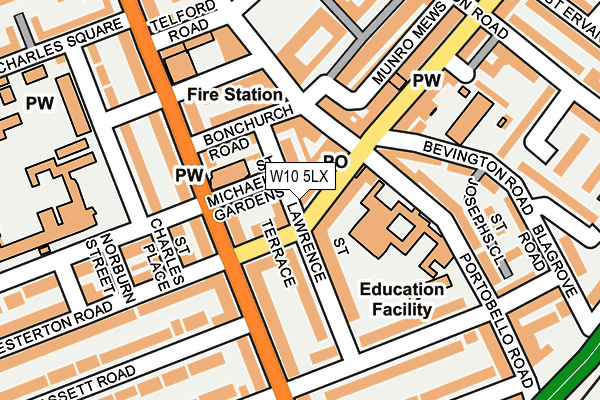 W10 5LX map - OS OpenMap – Local (Ordnance Survey) W10 5LX map - OS OpenMap – Local (Ordnance Survey)