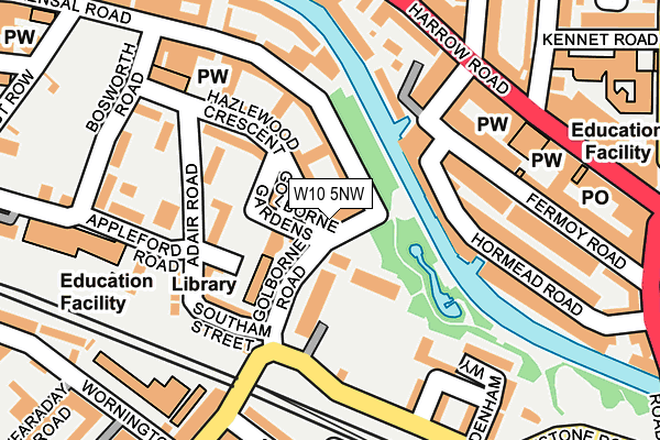 W10 5NW map - OS OpenMap – Local (Ordnance Survey) W10 5NW map - OS OpenMap – Local (Ordnance Survey)