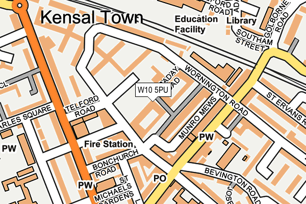W10 5PU map - OS OpenMap – Local (Ordnance Survey) W10 5PU map - OS OpenMap – Local (Ordnance Survey)