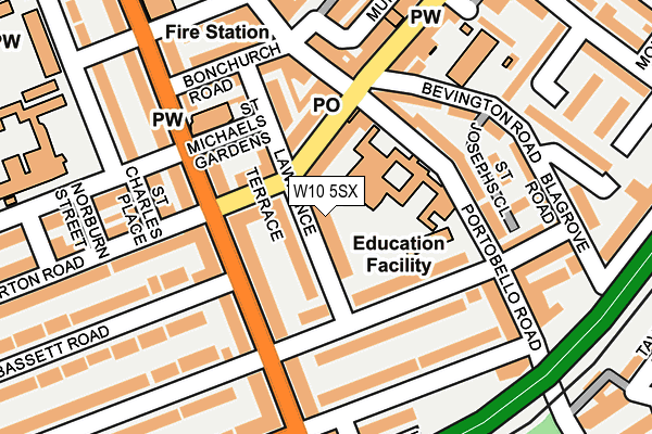 W10 5SX map - OS OpenMap – Local (Ordnance Survey) W10 5SX map - OS OpenMap – Local (Ordnance Survey)