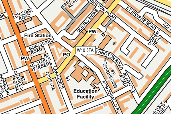 W10 5TA map - OS OpenMap – Local (Ordnance Survey) W10 5TA map - OS OpenMap – Local (Ordnance Survey)