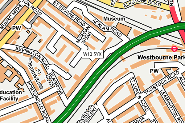 W10 5YX map - OS OpenMap – Local (Ordnance Survey) W10 5YX map - OS OpenMap – Local (Ordnance Survey)