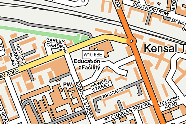 W10 6BE map - OS OpenMap – Local (Ordnance Survey) W10 6BE map - OS OpenMap – Local (Ordnance Survey)