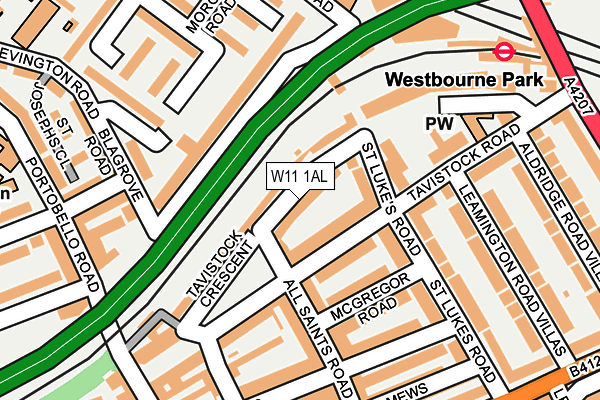 W11 1AL map - OS OpenMap – Local (Ordnance Survey)