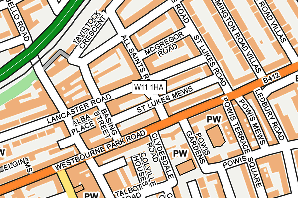 W11 1HA map - OS OpenMap – Local (Ordnance Survey) W11 1HA map - OS OpenMap – Local (Ordnance Survey)