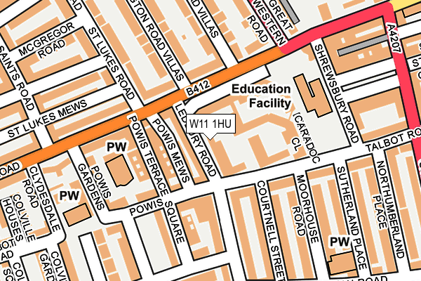 W11 1HU map - OS OpenMap – Local (Ordnance Survey) W11 1HU map - OS OpenMap – Local (Ordnance Survey)