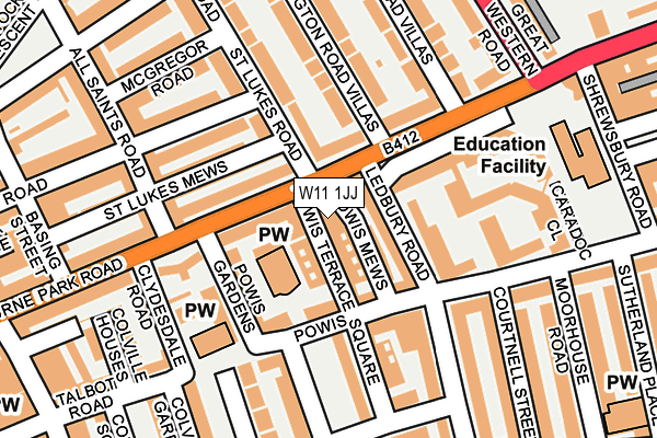 W11 1JJ map - OS OpenMap – Local (Ordnance Survey)
