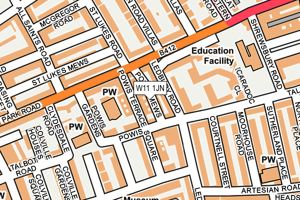 W11 1JN map - OS OpenMap – Local (Ordnance Survey)