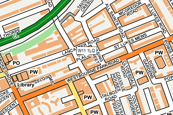 W11 1LQ map - OS OpenMap – Local (Ordnance Survey) W11 1LQ map - OS OpenMap – Local (Ordnance Survey)