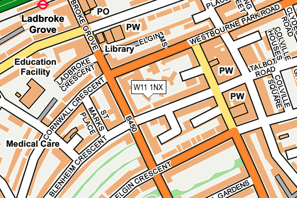W11 1NX map - OS OpenMap – Local (Ordnance Survey) W11 1NX map - OS OpenMap – Local (Ordnance Survey)
