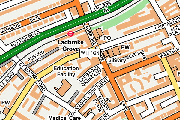 W11 1QN map - OS OpenMap – Local (Ordnance Survey) W11 1QN map - OS OpenMap – Local (Ordnance Survey)