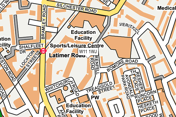 W11 1WJ map - OS OpenMap – Local (Ordnance Survey)