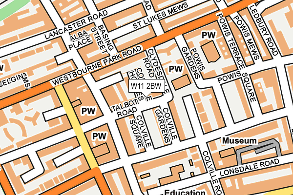 W11 2BW map - OS OpenMap – Local (Ordnance Survey) W11 2BW map - OS OpenMap – Local (Ordnance Survey)