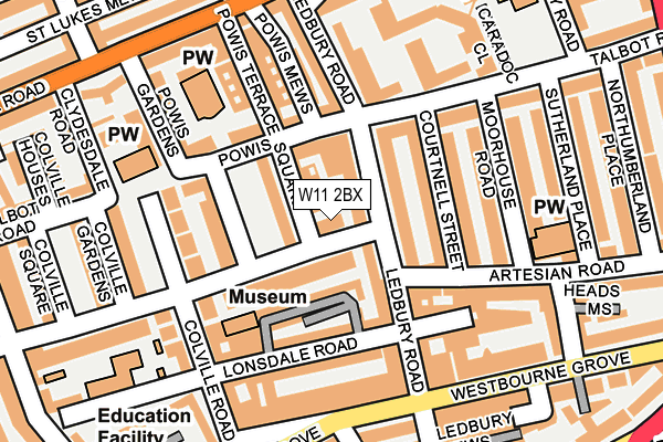 W11 2BX map - OS OpenMap – Local (Ordnance Survey)