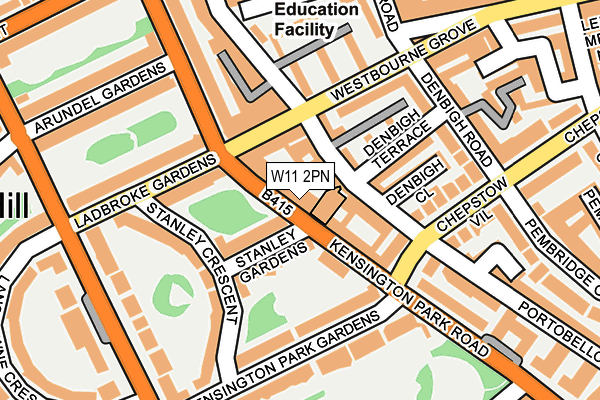 W11 2PN map - OS OpenMap – Local (Ordnance Survey) W11 2PN map - OS OpenMap – Local (Ordnance Survey)