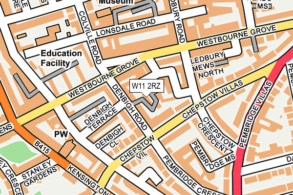 W11 2RZ map - OS OpenMap – Local (Ordnance Survey) W11 2RZ map - OS OpenMap – Local (Ordnance Survey)