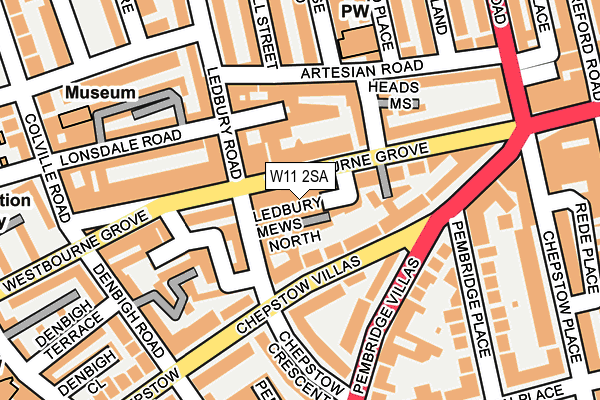 W11 2SA map - OS OpenMap – Local (Ordnance Survey) W11 2SA map - OS OpenMap – Local (Ordnance Survey)