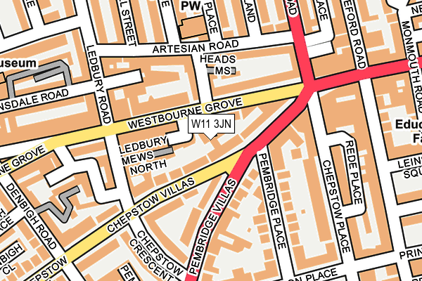 W11 3JN map - OS OpenMap – Local (Ordnance Survey) W11 3JN map - OS OpenMap – Local (Ordnance Survey)