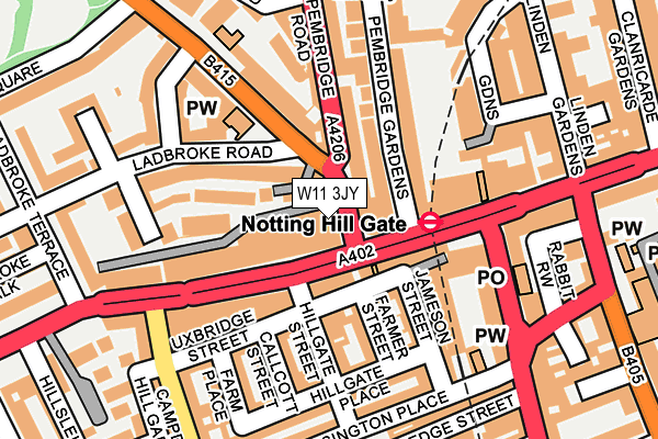 W11 3JY map - OS OpenMap – Local (Ordnance Survey) W11 3JY map - OS OpenMap – Local (Ordnance Survey)
