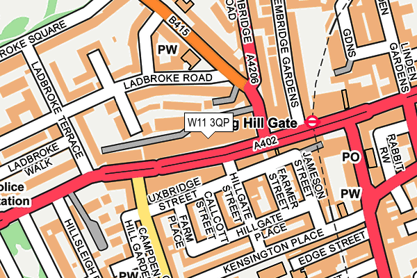 W11 3QP map - OS OpenMap – Local (Ordnance Survey)