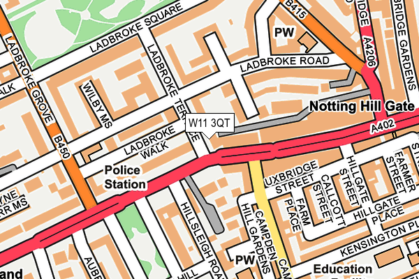 W11 3QT map - OS OpenMap – Local (Ordnance Survey)