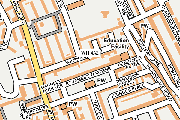 W11 4AZ map - OS OpenMap – Local (Ordnance Survey) W11 4AZ map - OS OpenMap – Local (Ordnance Survey)