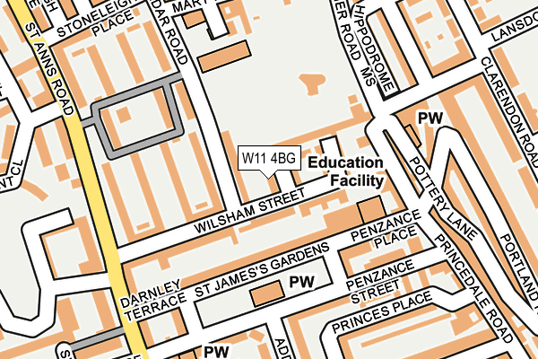 W11 4BG map - OS OpenMap – Local (Ordnance Survey) W11 4BG map - OS OpenMap – Local (Ordnance Survey)