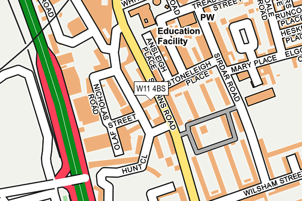 W11 4BS map - OS OpenMap – Local (Ordnance Survey) W11 4BS map - OS OpenMap – Local (Ordnance Survey)