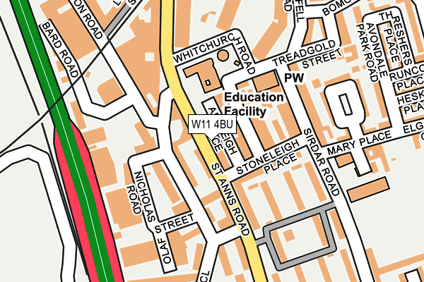 W11 4BU map - OS OpenMap – Local (Ordnance Survey) W11 4BU map - OS OpenMap – Local (Ordnance Survey)