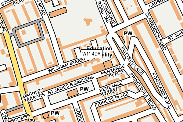 W11 4DA map - OS OpenMap – Local (Ordnance Survey) W11 4DA map - OS OpenMap – Local (Ordnance Survey)