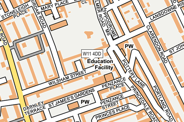 W11 4DD map - OS OpenMap – Local (Ordnance Survey) W11 4DD map - OS OpenMap – Local (Ordnance Survey)