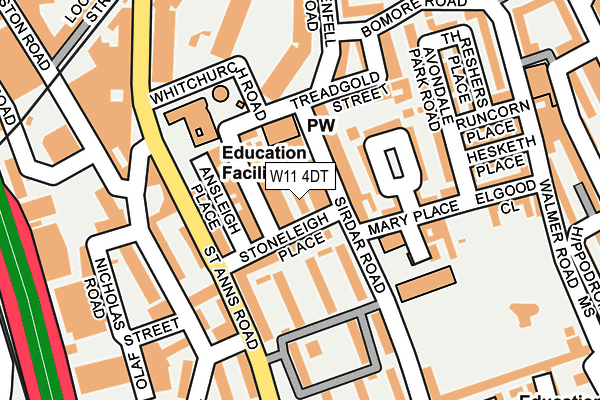 W11 4DT map - OS OpenMap – Local (Ordnance Survey) W11 4DT map - OS OpenMap – Local (Ordnance Survey)